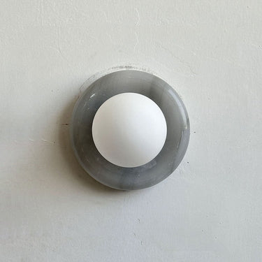 Onyx Wall Lamp With Marble Ring Design And Hand-Finished Body - Image 10