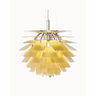 Pinecone Chandelier With Layered Leaf Metal Design - Image 1