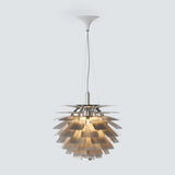 Pinecone Chandelier With Layered Leaf Metal Design - Image 5
