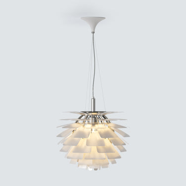 Pinecone Chandelier With Layered Leaf Metal Design - Image 6