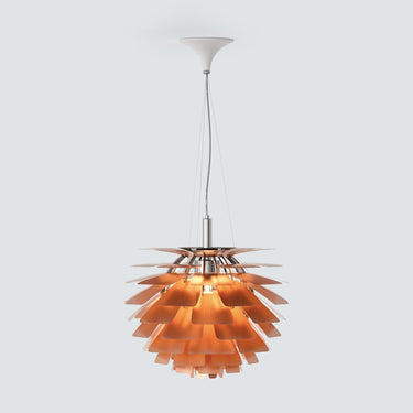 Pinecone Chandelier With Layered Leaf Metal Design - Image 8
