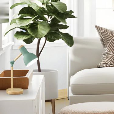Pivoting Shade Task Table Lamp With Wooden Base - Image 2