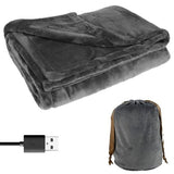 Portable USB Heated Blanket Soft Fleece Throw With Storage Bag - Image 2