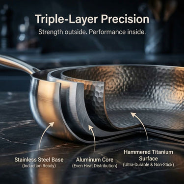Pure Titanium Frying Pan With Nonstick Surface For Healthy Cooking - Image 4