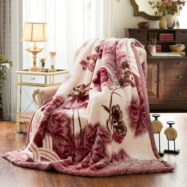 Quilted Plush Weighted Blanket With Floral Pattern - Image 1
