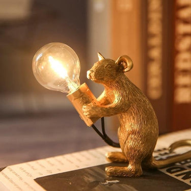 Resin Mouse Table Lamp With Light Bulb - Image 4