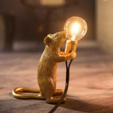 Resin Mouse Table Lamp With Light Bulb - Image 5