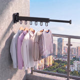 Retractable Clothes Drying Rack Wall Mount With Folding Cloth Hanger And Adjustable Extension Arm - Image 1