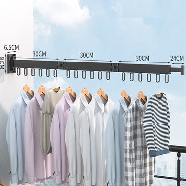 Retractable Drying Rack With Folding Wall-Mount Hanger Design For Cloth That Disappears When You're Done - Image 15