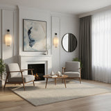 Ribbed Glass Lantern Wall Sconce With Twin Stems - Image 4
