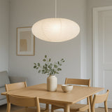 Ridged Oval Cotton Paper Pendant Light - Image 2