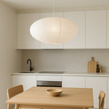 Ridged Oval Cotton Paper Pendant Light - Image 3