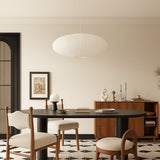 Ridged Oval Cotton Paper Pendant Light - Image 4