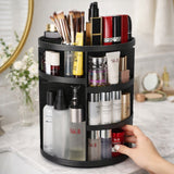 Rotating Makeup Organizer With Adjustable Acrylic Shelves And 360-Degree Spinning Storage - Image 3