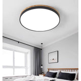 Round Flush Ceiling Light With Solid Wood Rim - Image 11