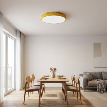 Round Flush Ceiling Light With Solid Wood Rim - Image 12
