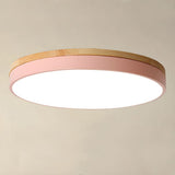 Round Flush Ceiling Light With Solid Wood Rim - Image 18