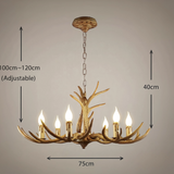 Rustic Antler Chandelier With Wood-Effect Finish - Image 2