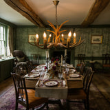 Rustic Antler Chandelier With Wood-Effect Finish - Image 3