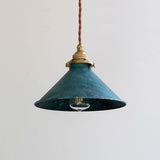 Rustic Cone Metal Pendant Light With Brass Fitting - Image 5