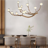 Rustic Tree Branch Chandelier With 12 Glass Globe Lights - Image 1
