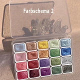 Shimmer Watercolor Paint Set 20 Vibrant With Glitter Effect For Luminous Artwork - Image 8