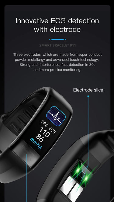 Smart Fitness Tracker With Blood Pressure Ecg Heart Rate Oxygen & Sleep Monitoring - Image 7