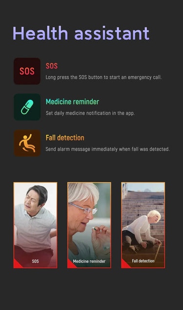 Smartwatch With Fall Detection And Sos GPS Tracking For Seniors - Image 5