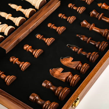 Solid Wood Set Wooden Chess Board - Image 2