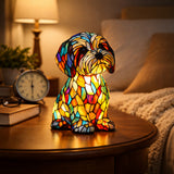 Stained Glass Dog Table Lamp With Resin Base - Image 3