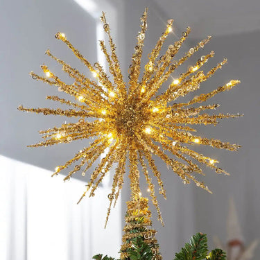 Starburst Christmas Tree Topper With Warm White LED Lights - Image 3