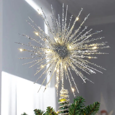 Starburst Christmas Tree Topper With Warm White LED Lights - Image 5