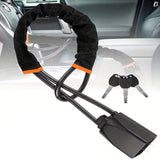Steering Wheel Lock With Braided Steel Cable Anti-Theft Vehicle Security Device - Image 1