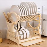 Sturdy 2 Tier Dish Drainer With Drainboard And Cutlery Holder For Organized Drying - Image 5