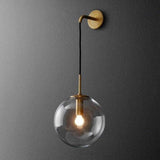 Swing Arm Globe Wall Light Sconce With Glass Shade - Image 3