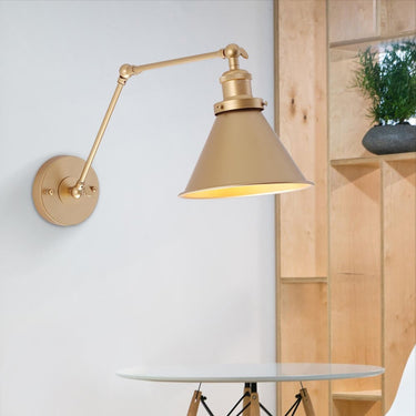 Swing Arm Wall Lamp With Adjustable Metal Shade - Image 6