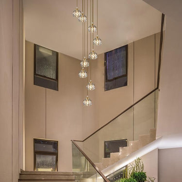 Swirl Crystal Dome Cluster Pendant Light With Metal Canopy - Image 2