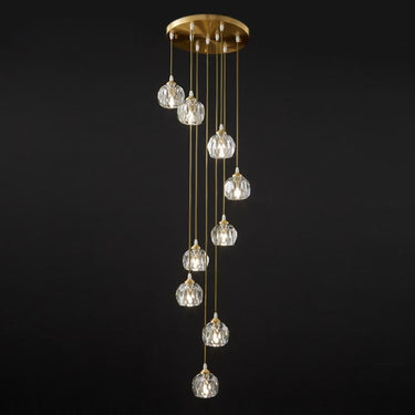 Swirl Crystal Dome Cluster Pendant Light With Metal Canopy - Image 5