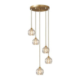 Swirl Crystal Dome Cluster Pendant Light With Metal Canopy - Image 8