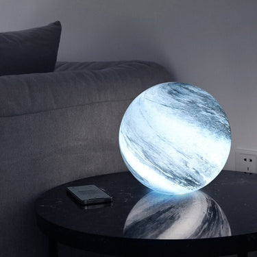Swirled Glass Moon Table Lamp With Remote Control - Image 5