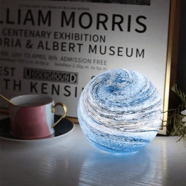 Swirled Glass Moon Table Lamp With Remote Control - Image 7