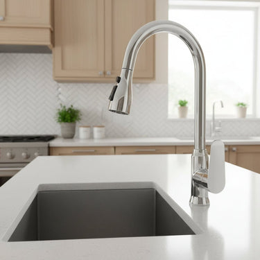 Swivelux Kitchen Faucet With Pull-Out Sprayer And 360-Degree Swivel - Image 1