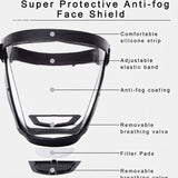 Transparent Full Face Shield With Replaceable Filters Lightweight 210g - Image 8