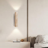 Travertine LED Up And Down Wall Light With Japandi Glow - Image 3