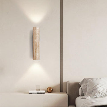 Travertine LED Up And Down Wall Light With Japandi Glow - Image 3