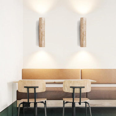 Travertine LED Up And Down Wall Light With Japandi Glow - Image 5