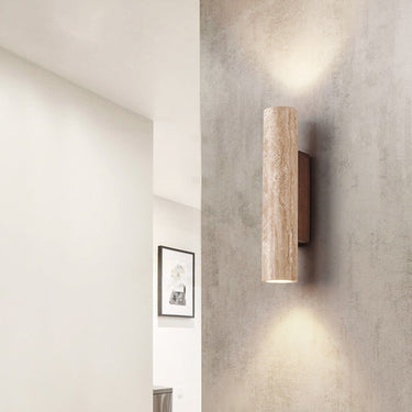 Travertine LED Up And Down Wall Light With Japandi Glow - Image 8