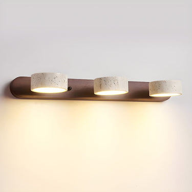 Travertine Wall Light With Wooden Base And Integrated LED - Image 4