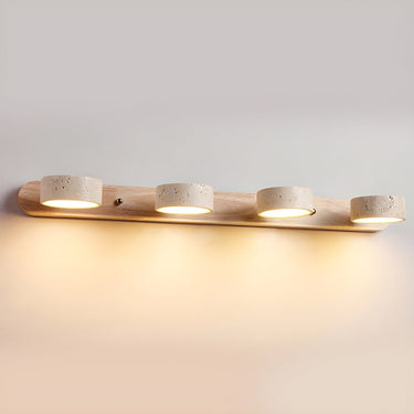 Travertine Wall Light With Wooden Base And Integrated LED - Image 7
