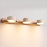 Travertine Wall Light With Wooden Base And Integrated LED - Image 8